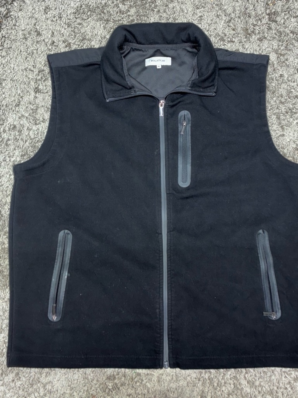 Bugatchi Black Men's Zippered Fleece Vest